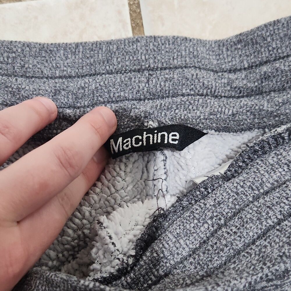 Machine Gray Fleece Jogger Sweatpants Mens M Drawstring Elastic Waist Pockets - Picture 2 of 6